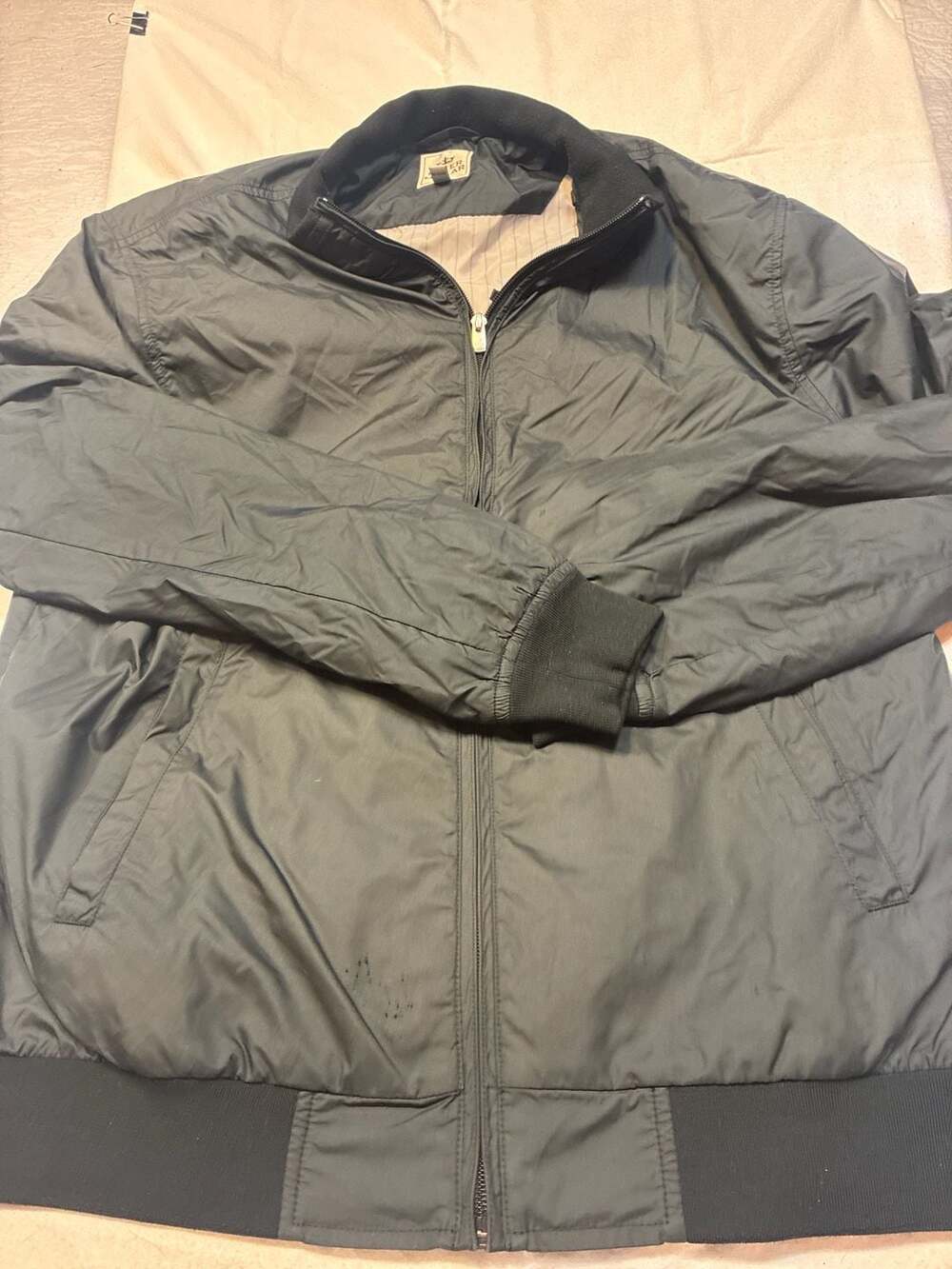 Peter Millar Black Full-Zip Lightweight Bomber Jacket Size M